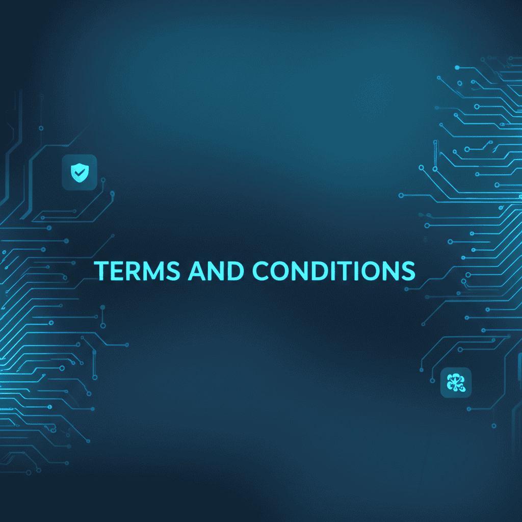 Representación de los Términos y Condiciones, con documentos y una calculadora de notas.